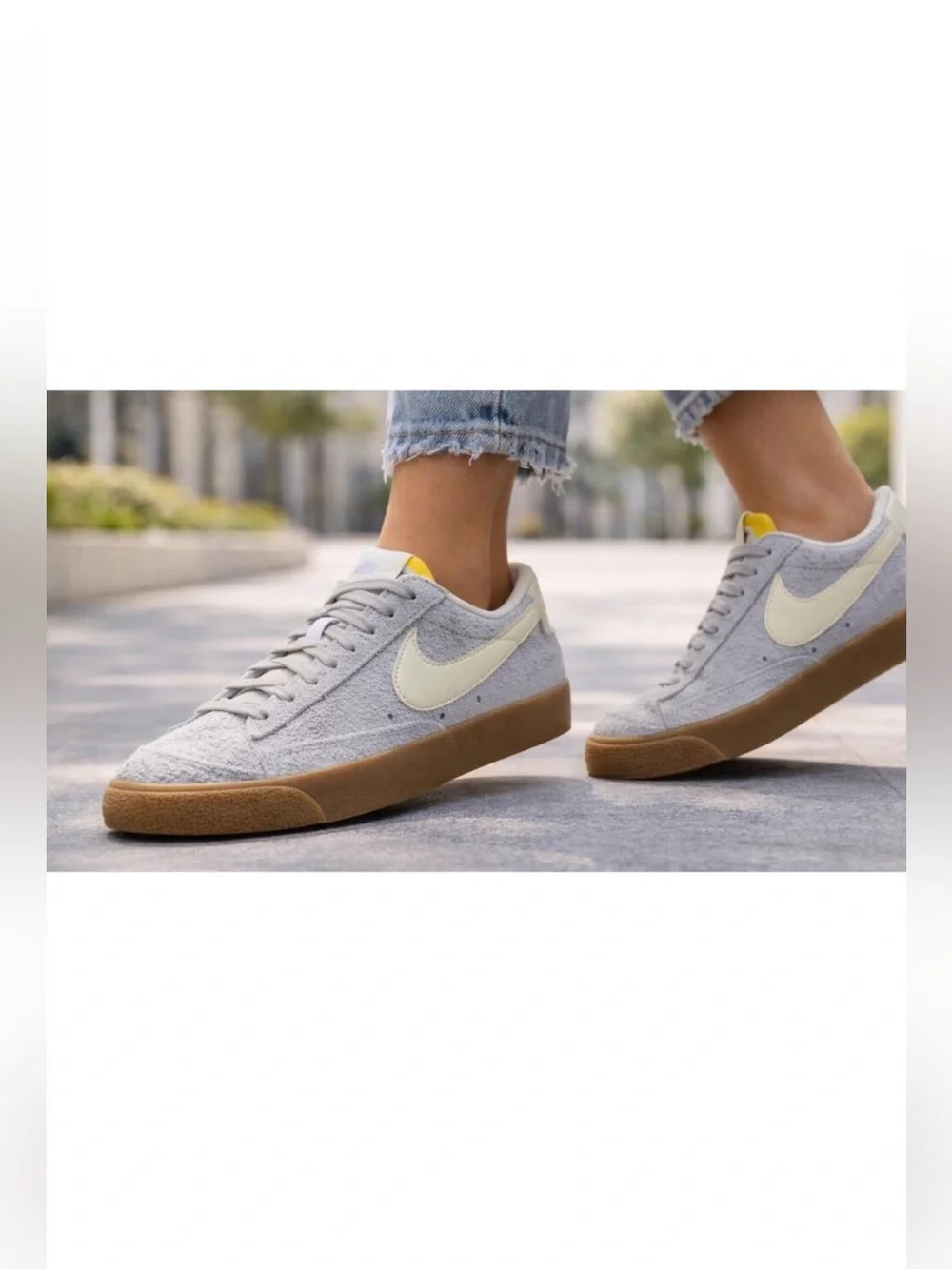 Woman's Nike Blazer Low '77 Vintage Football Grey Suede Sneakers